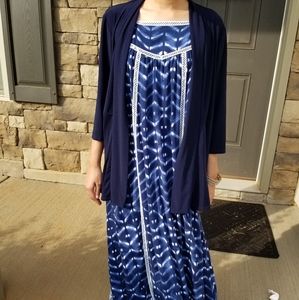 Cherokee Blue and White tie-dye Summer Dress